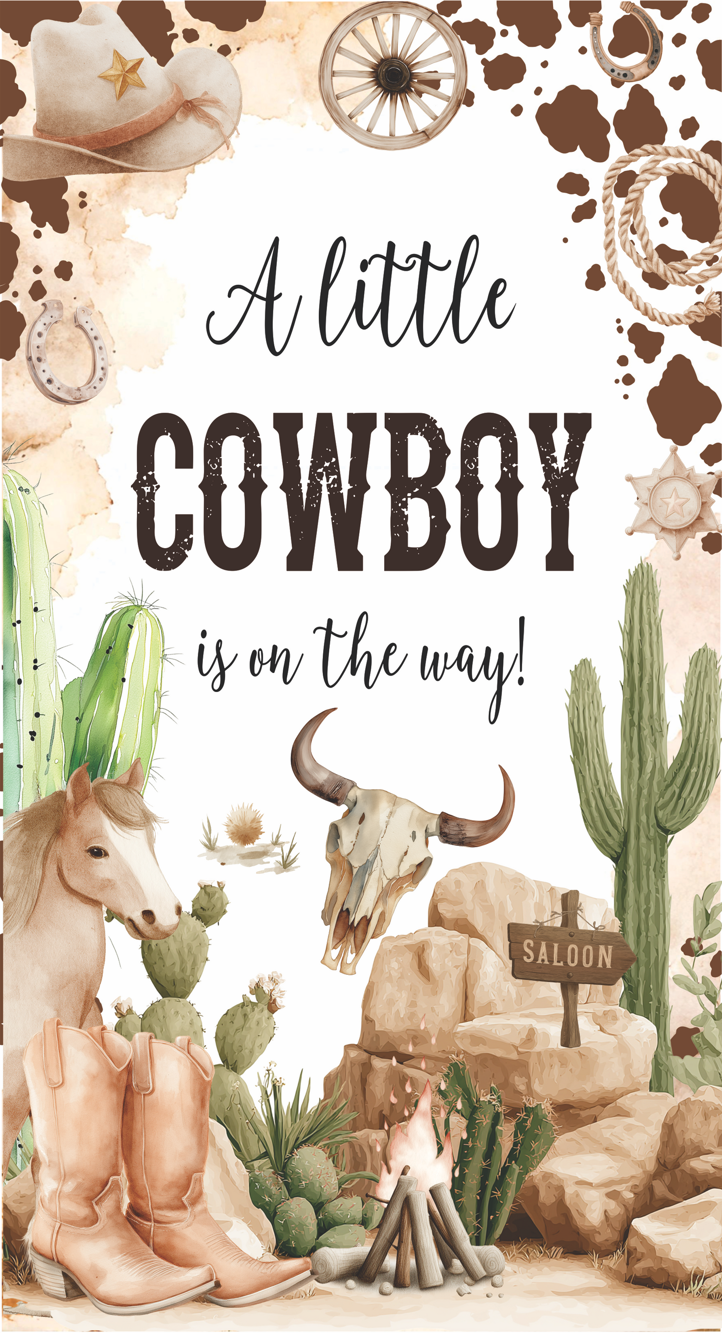 A Little Cowboy Is On The Way Banner