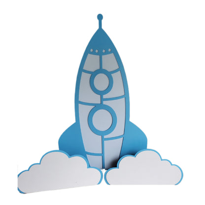 Rocketship with clouds