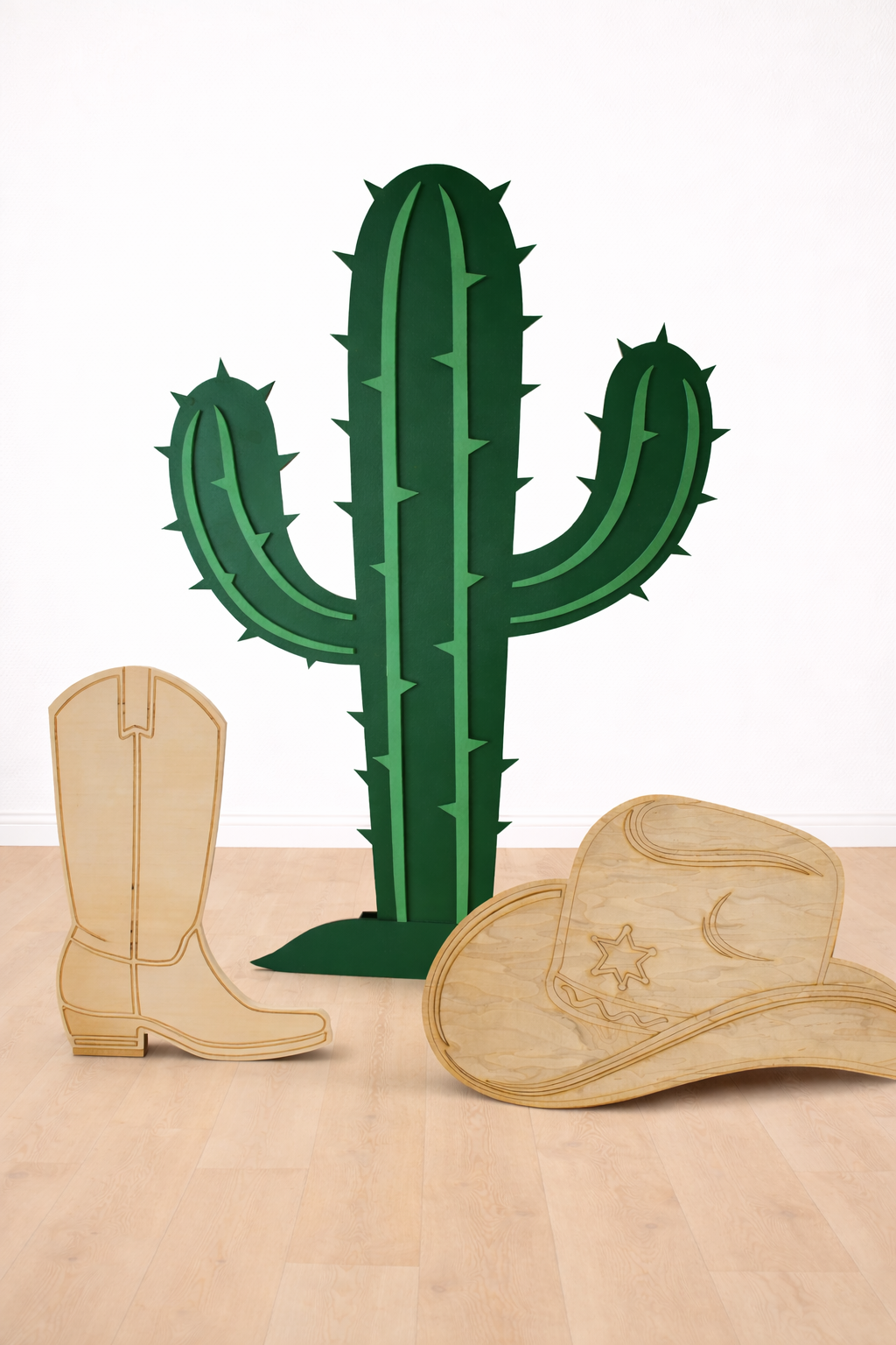Wood Cactus Hat Boot