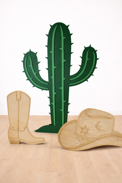 Wood Cactus Hat Boot