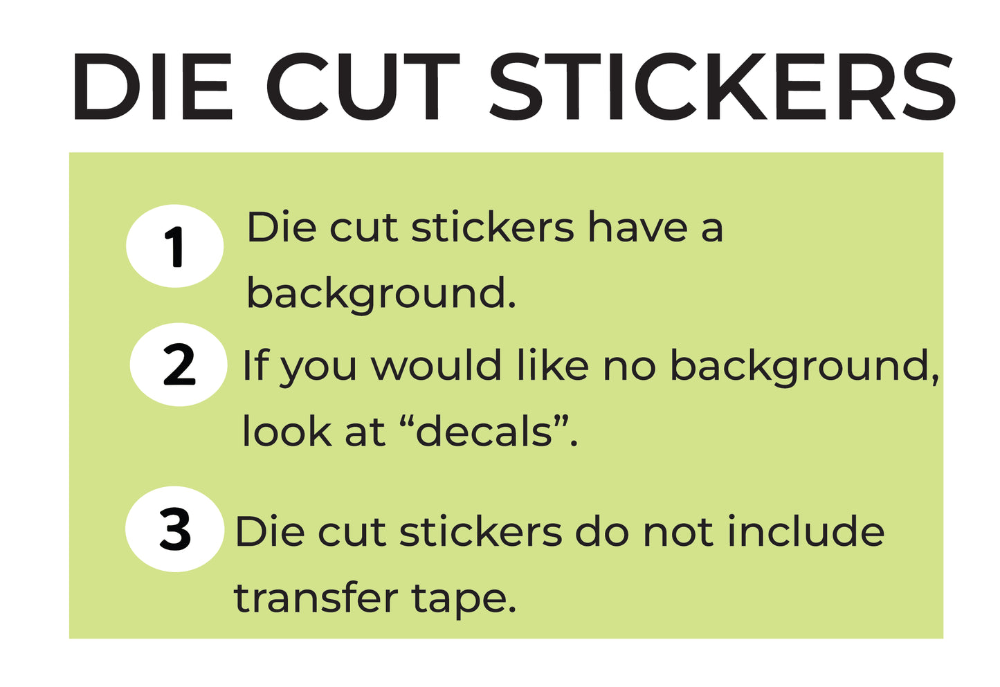 STICKERS, DIE CUT