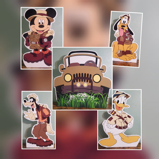 Safari Mickey Mouse Character Cutouts